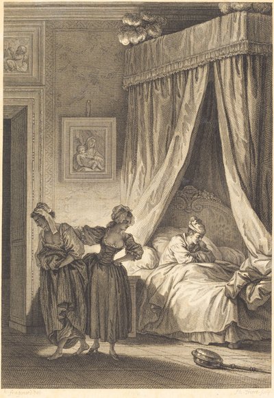 3つのゴシップの賭け：サーヴァント 作： Philippe Triere and Antoine Jean Duclos after Jean Honoré Fragonard