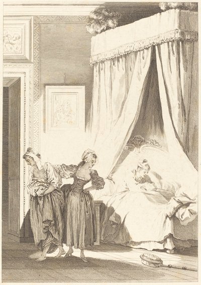 3つのゴシップの賭け：サーヴァント 作： Philippe Triere and Antoine Jean Duclos after Jean Honoré Fragonard