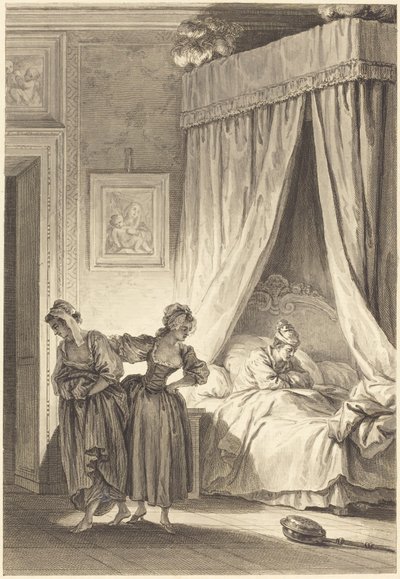 3つのゴシップの賭け：サーヴァント 作： Philippe Triere and Antoine Jean Duclos after Jean Honoré Fragonard