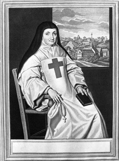 Jacqueline Marie Angélique Arnauld, mother Angélique (1591-1661), フランスの修道女、Port Royal des Champs (Port-Royal-des-Champs)の修道院長。 作： Philippe de (after) Champaigne