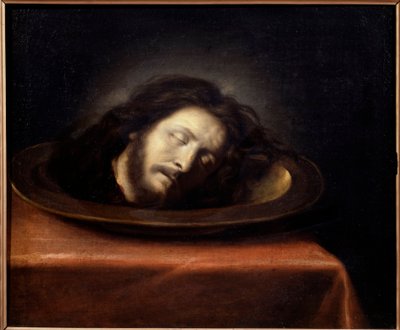 平皿に乗せられた聖ジャン・バプティストの頭部 フィリップ・ド・シャンパーニュ（1602-1674）の流派の絵画 17世紀。Magny les Hameaux, Musee de Port Royal des Champs - 大皿に載せられた洗礼者聖ヨハネの頭部。フィリップの流派による絵画 作： Philippe de (school of) Champaigne