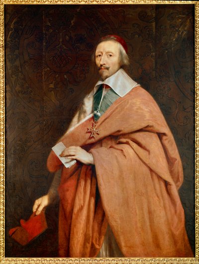 リシュリュー枢機卿アルマン・ジャン・デュ・プレシ（1585-1642）：フィリップ・ドゥ・シャンペイン（1602-1674）の工房による肖像画 作： Philippe de (studio of) Champaigne