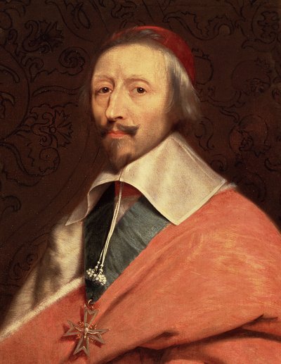 リシュリュー枢機卿アルマン・ジャン・デュ・プレシの肖像、細部（油彩・キャンバス 作： Philippe de (studio of) Champaigne