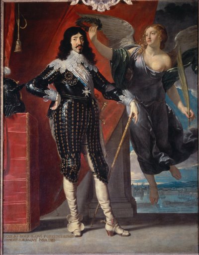 勝利の王冠をかぶったルイ13世の全身像 - 油彩・キャンバス 作： Philippe de Champaigne