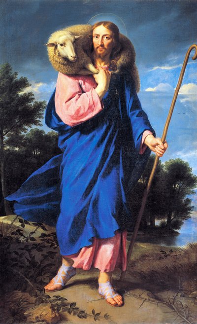 フィリップ・ドゥ・シャンパーニュ（1602-1674）作「良き羊飼い」 油彩・キャンバス 作： Philippe de Champaigne