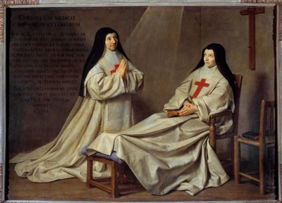 ジャンセニスム：「母カトリーヌ・アニエス・アルノー（1593-1671）と画家の娘であるシスター・カトリーヌ・ド・サント・スザンヌ・シャンパーニュ（1636-1686）の肖像」アニエス・アルノーと呼ばれるサン・ポールの母カトリーヌ＝アニエスは、ポルト・ロワイヤ修道院の修道院長であった。 作： Philippe de Champaigne