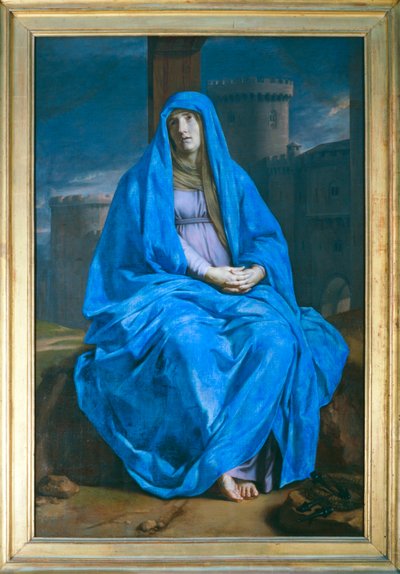 La Vierge de douleur au pied de la croix - 足元に十字架を持つ喪服の聖母 ... 作： フィリップ・ド・シャンペーン
