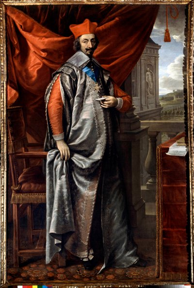 リシュリュー枢機卿アルマン・ジャン・デュ・プレシ（1585 - 1642）の胴体部分の肖像 Philippe De Champaigne（1602 - 1644）の絵画 Paris.外務省 作： Philippe de Champaigne