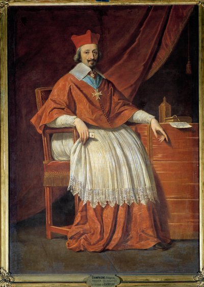 リシュリュー枢機卿（1585-1642）の全身像 Philippe de Champaigne（1602-1674）の絵画 作： Philippe de Champaigne