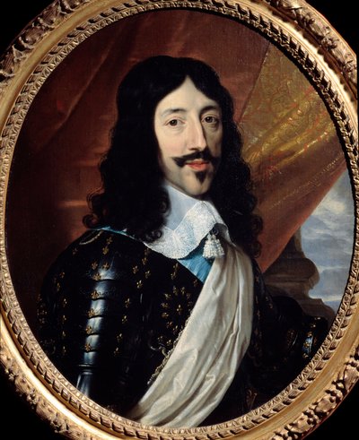 フランス国王ルイ13世の肖像（1601-1643年） フィリップ・ドゥ・シャンパーニュ（1602-1674年）の絵画 17世紀の太陽。0,75x0,62 m パリ、カルナヴァレ美術館 - フランス王ルイ13世（1601-1643年）の肖像。フィリップ・ドゥ・シャンパーニュ（1602-1674）による絵画 作： Philippe de Champaigne