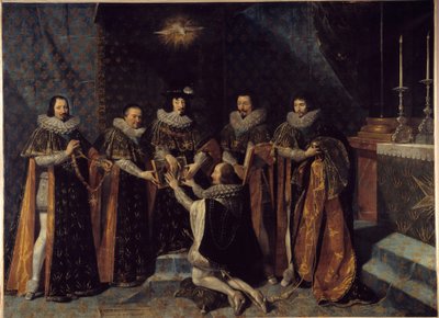 ルイ13世によるロンゲヴィル公アンリ・ドルレアンの聖霊勲章受章 5月15日 作： Philippe de Champaigne