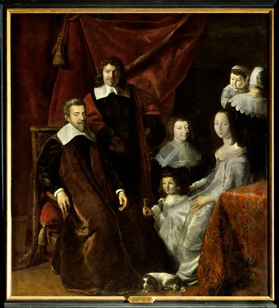 Henri Louis (Henri-Louis) Habert de Montmort (Montmor) (1600-1679)の家族、右はHenriette-Marie de Buade de Frontenac (Henriette Marie de Buade-Frontenac) (1676年死去)です。フィリップ・ドゥ・シャンペイン（1602-1674）の絵画。油彩・キャンバス必須 作： Philippe de Champaigne