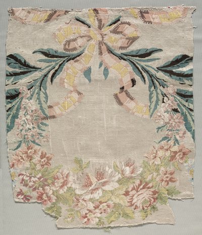 シルクの断片、パネル「Le panier fleuri」の一部 作： Philippe de Lasalle