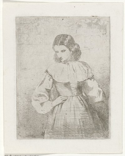 若い女性の肖像画 作： Philippus Anthonius Alexander Kanne
