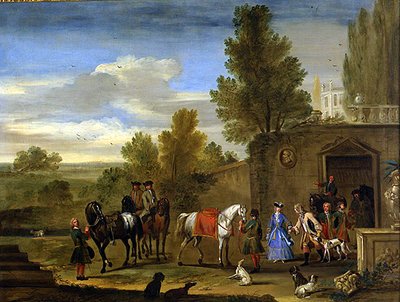 城壁の外の騎馬民族（油彩・キャンバス） 作： Philips (attr.) Wouwermans or Wouvermans