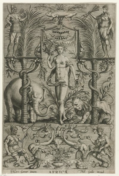 アフリカ アフリカ (オブジェクトのタイトル) 四大陸 (シリーズタイトル) 作： Philips Galle (attributed to workshop of)