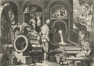 砲兵ワークショップ 新しい発明と発見（シリーズタイトル） Nova Reperta (シリーズタイトル) 作： Philips Galle (attributed to workshop of)