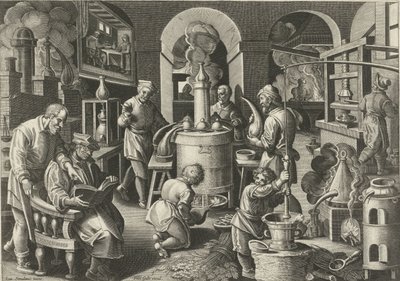 蒸留 新しい発明と発見（シリーズタイトル） Nova Reperta (シリーズタイトル) 作： Philips Galle (attributed to workshop of)