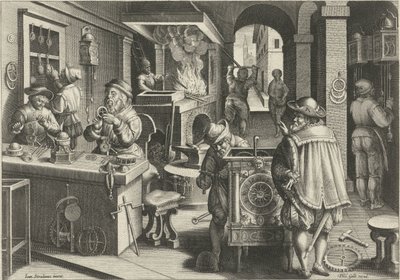 時計職人 新しい発明と発見（シリーズタイトル） Nova Reperta (シリーズタイトル) 作： Philips Galle (attributed to workshop of)