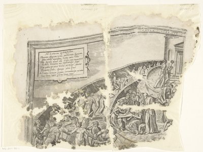 セベスの風景の版画の左上隅 Tabula Cebetis Carta Vitae (オブジェクトのタイトル) 作： Philips Galle