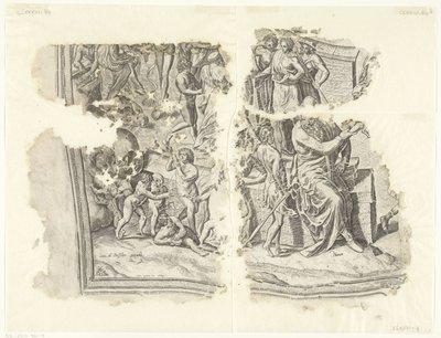 セベスの風景の版画の左下隅 Tabula Cebetis Carta Vitae (原題) 作： Philips Galle