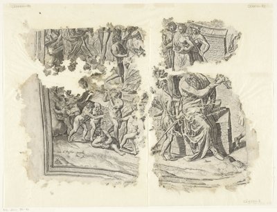 セベスの風景の版画の左下隅 Tabula Cebetis Carta Vitae (原題) 作： Philips Galle