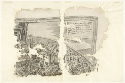 Cebes シーンのプリントの右上隅 Tabula Cebetis Carta Vitae (オブジェクトのタイトル) 作： Philips Galle