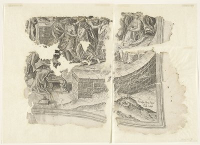 Cebes シーンのプリントの右下隅 Tabula Cebetis Carta Vitae (原題) 作： Philips Galle