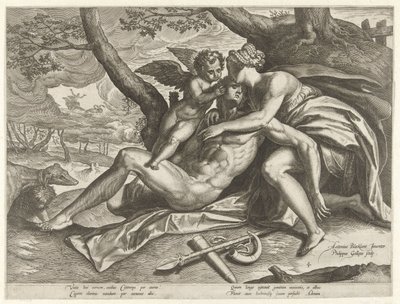 ビーナスはアドニスの死を悼む アドニスの物語（シリーズタイトル） 作： Philips Galle