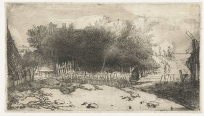 白い柵のある風景 作： Philips Koninck