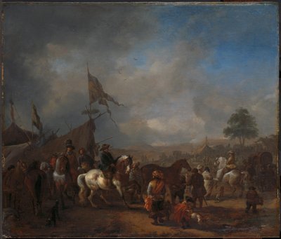陸軍キャンプ近くのホース フェア 作： Philips Wouwerman