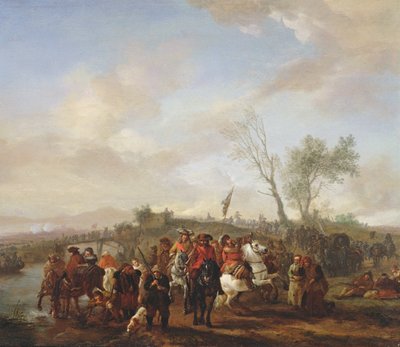 3月の軍（パネル） 作： Philips Wouwerman