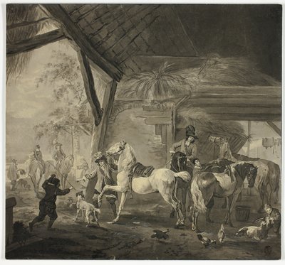 厩舎の内部 作： Philips Wouwerman
