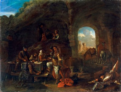 居酒屋のシーン、c1640-1665 作： Philips Wouwerman