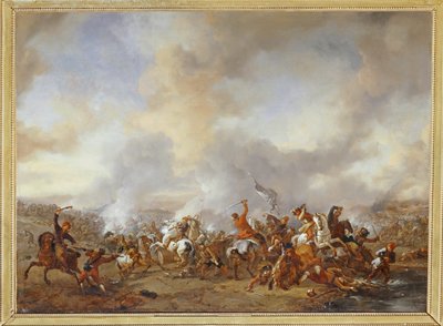 騎馬兵と歩兵の大決戦． 作： PhilipsWouwermansまたはWouwerman
