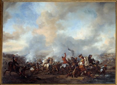 騎兵と歩兵の大立ち回り フィリップス・ウワーマン（1619-1668）画 17世紀 日0.99×1.35m 作： Philips Wouwermans or Wouwerman