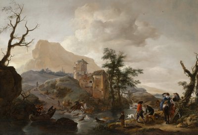 川でのクワガタ狩り、1650〜1655年頃 作： Philips Wouwerman