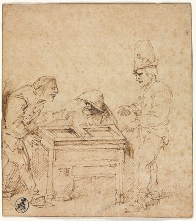 トリック・トラック・プレイヤー」1660年頃 作： Philips de Koninck