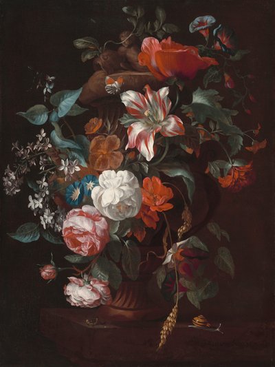 花瓶の花、c。 1700年。 作： Philips van Couwenbergh