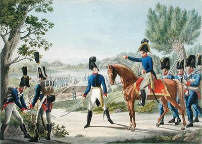 ナポレオン戦争後の新しい帝国ロイヤル・オーストリア・ポントニア軍、1820年頃（カラーリトグラフ） 作： Phillip von (after) Stubenrauch