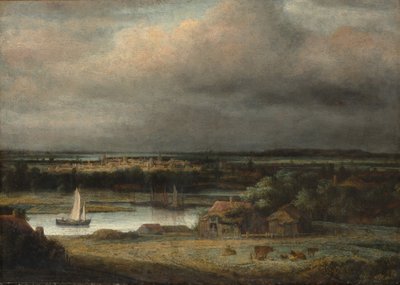 広い川の風景、1648〜49年頃 作： Phillips de Koninck
