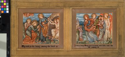 復活そのころ、マリアは急いで立ち上がり、丘の国に逃げ込んだ。 作： Phoebe Anna Traquair
