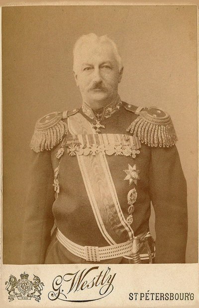 コンスタンチン・パブロビッチ・プレジビアーノ将軍 1840-1905。 作： Photo studio E. Westly and Co.