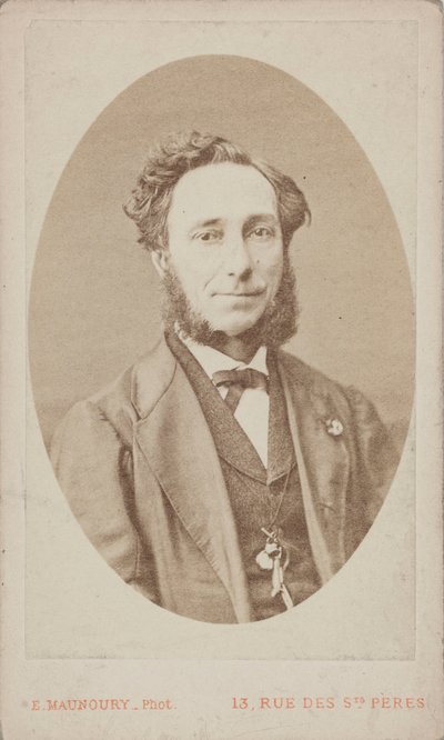 バイオリニストで作曲家のカミロ・シヴォリの肖像 1815-1894 . 作： Photo studio Eugène Maunoury.