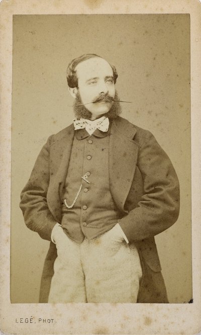 ヴァイオリン奏者で作曲家のアドルフ・ブランの肖像 1828～1885年頃。 1870年。 作： Photo studio Legé and Bergeron.