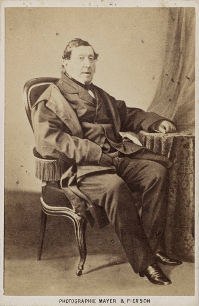 Portrait of the composer Gioachino Antonio Rossini 1792-1868, ca 1860.    1188258   ja       japanese Successfully Translated  Original: Les Mentes et Redingottes Translat: Les Mentes et Redingottes 1250383 ja japanese Successfully Translated Original: Geb 作： Photo studio Mayer and Pierson.