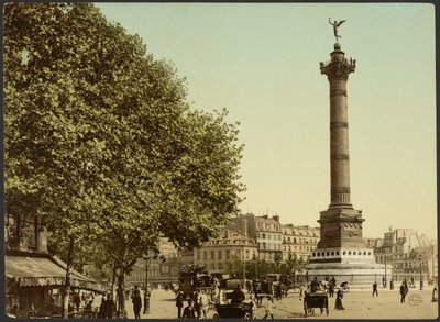 [フランス、パリ、バスティーユ広場、コロンヌ・ド・ジュイエ]。 作： Photochrom Zürich