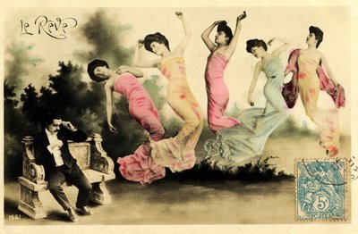 20世紀初頭のポストカード、タイトルは「the dream」（写真 作： Photographer French