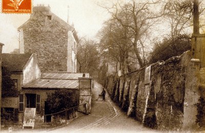 St Vincent Street, Montmartre, Paris, c. 1900 (b/w photo)   1457190   ja       japanese Successfully Translated  Original: Bethlehem star and St. Johns wort Translat: Bethlehem star and St. Johns