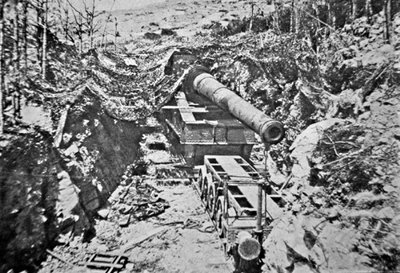 ビッグ・バーサは、第一次世界大戦中に鉄道に搭載されたドイツの巨大な大砲の一つです。 作： Photographer German